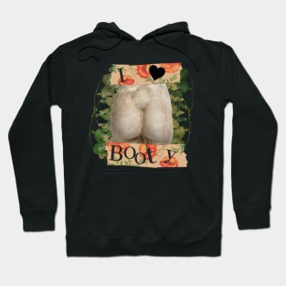 Greek stone floral design I heart booty peach Hoodie